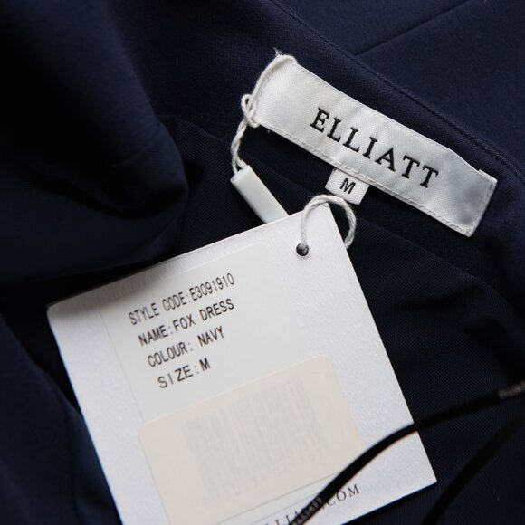 Elliatt Fox Dress One Shoulder Asymmetrical Midi Navy Blue Size Medium New - Picture 3 of 6